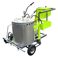 Prix complet de la machine : Machine de marquage routier autopropulsée à ligne vibrante pour thermoplastique et peinture avec pulvérisateur de billes intégré