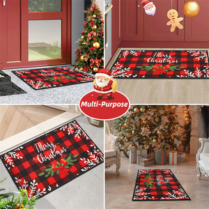 Alfombrilla de entrada lavable de perfil bajo antideslizante a cuadros de búfalo rojo, alfombrilla de puerta de <span class=keywords><strong>Navidad</strong></span> para puerta delantera y trasera interior - Product Image 6