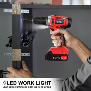 Taladro inalámbrico portátil Destornilladores eléctricos Taladro eléctrico inalámbrico de 12V/21V <span class=keywords><strong>con</strong></span> <span class=keywords><strong>luz</strong></span> LED Logotipo y color personalizados de fábrica - Product Image 2