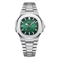 Reloj de Cuarzo Cuadrado de Acero Inoxidable para Hombre, Nuevo y Lujoso de Laipute, Resistente al Agua, con Fecha Luminosa, Estilo Moderno