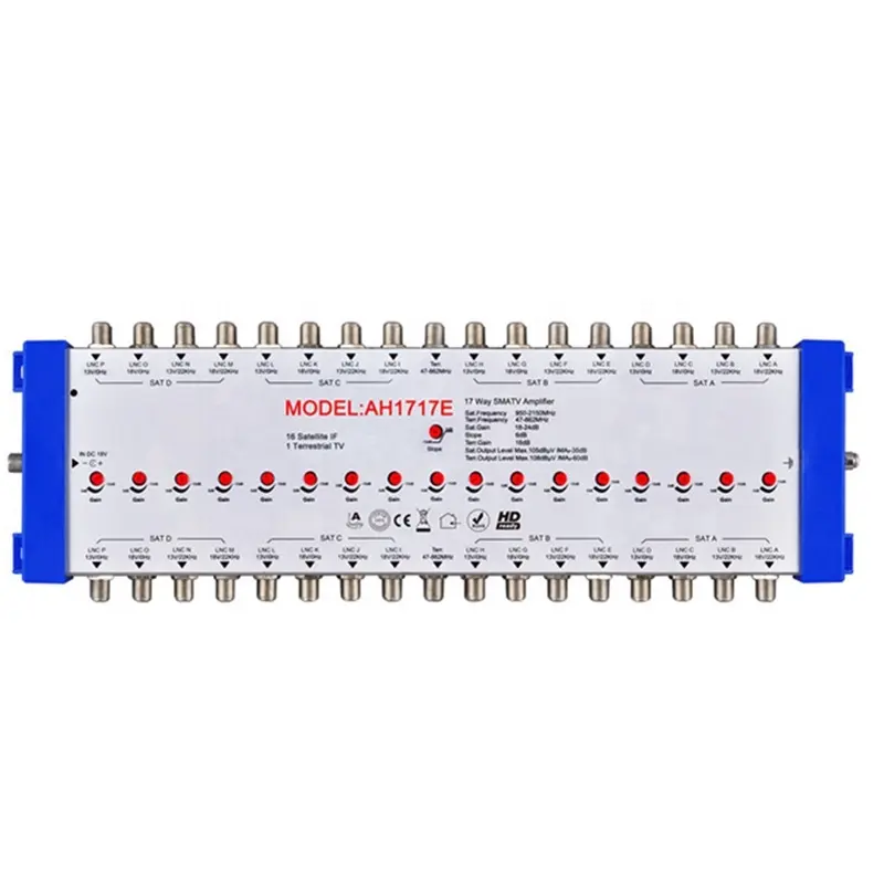 Amplifier Distribusi 17 In, Penguat Satelit Digital Smatv Antena TV CATV