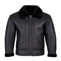Blouson Aviateur B3 en Cuir Véritable de Mouton pour Homme, Style Bomber, Doublure Coton Zippée, Vêtement d'Hiver, Logo Coupé au Couteau sur le Devant
