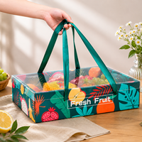 Boîte d'emballage pour fruits haut de gamme avec couvercle transparent, impression couleur, boîtes cadeaux personnalisées pour fruits du dragon, raisins, grenades et pommes
