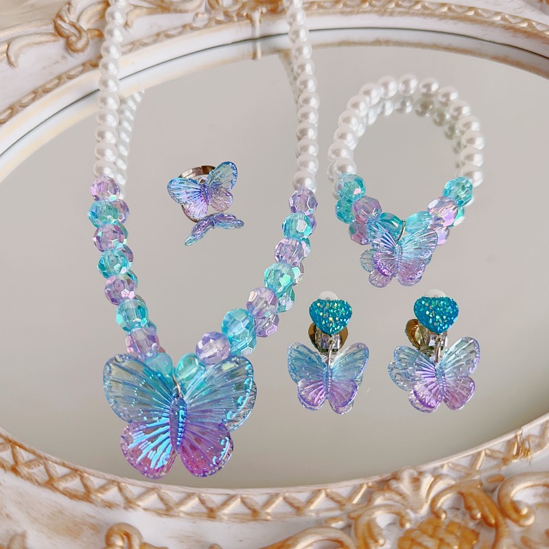 Butterfly blue purple 5 piece opp bag