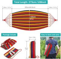 Vente en gros, lit en toile, balançoire pliante double suspendue, hamac de camping portable pour l'extérieur
