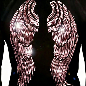 Custom Logo Bling <b>Rhinestone</b> Angel Wings Full Zip Up Hoodie Oversized Cyber Y2K Zip Up <b>Jacket</b> Y2K Streetwear Women Hoodie - Product Image 2
