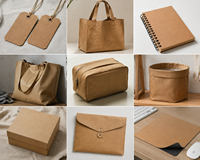 Papier Jacron de 0,25 mm, alternative au cuir, lavable, en papier kraft, pour étiquettes et labels