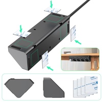 欧洲台式多触点电源板2个usb-a和2个C型转角电源插座2米延长线，用于家庭办公室厨房