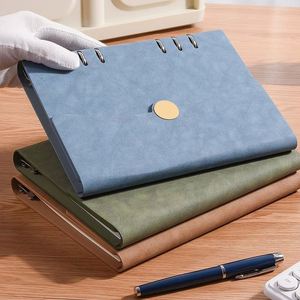 Libreta Planificadora A6 con Cubierta Magnética de Cuero y Logotipo Personalizado, Recambio de 100 Hojas de Papel Rayado de Colores, Insertos de 6 Anillas, Hojas Sueltas - Product Image 2