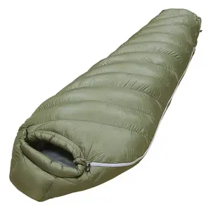 Camping en plein air randonnée Nylon imperméable 4 saisons enveloppe momie duvet d'oie sac de couchage