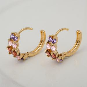 Pendientes de Aro Modernos y Elegantes Chapados en Oro de 18K con Circonita Amarilla - Product Image 2