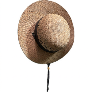 Hot Seller 2026 Custom Logo Natural Sun Protection Lifeguard Floppy Straw <b>Hat</b> with Flower Bowknot for Beach Outdoor Made Vietnam - Product Image 1