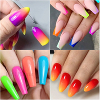 Poudre fluorescente à effet dégradé pour ongles, 12 couleurs néon, poudre à frotter, chrome, manucure, ombrage, paillettes pour décoration d'ongles