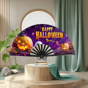 13 Inch Bamboo Crafts Traditional Handmade Folding Hand Fans Custom LED Printed Loud Music Portable Home Decoration Engraved