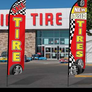Highly Visible Polyester Tire Sale <strong>King</strong> Flags New and Use Tires Shop Feather Flags for Businesses Banner Sale Advertising Sign - Product Image 1