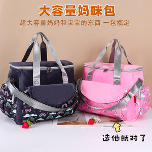 Bolsa de pañales de gran capacidad, bolsa de bebé de felpa aislada para viajes y almacenamiento, 34x16x28cm, estilo invernal - Product Image 2