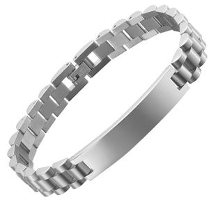 สร้อยข้อมือสแตนเลสสำหรับผู้ชายแบบโค้งสุดหรูพร้อมสายนาฬิกาคู่สีทองสีดำสลักกำไลแฟชั่น - Product Image 6