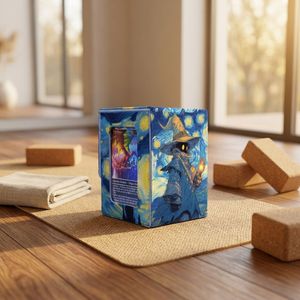 Boîte de rangement pour jeux de cartes TCG, boîte de rangement magnétique sécurisée avec affichage du commandant, capacité de 100+ cartes sous étui, Star Mage, cuir PU - Product Image 5