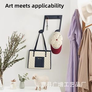 Wall Mounted Coat <b>Hooks</b> <b>Black</b> Musical Note Shape Durable Storage Rack For Hats Bags And Clothes - Product Image 3