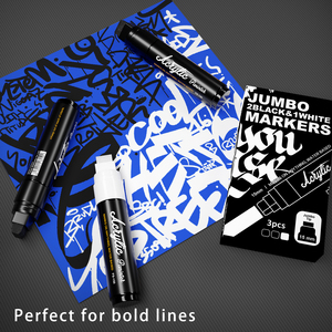 Rotuladores de pintura acrílica grandes en blanco y negro de alta moda, marcador de pintura con punta de fieltro para madera de roca, plástico, cuero, Metal y más - Product Image 6