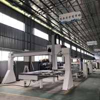 Lini Produksi Linear Otomatis untuk Pintu dan Panel dengan Mesin Pengolah Kayu, Gantry Loader, Stacker, dan Konveyor
