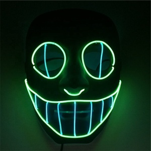 Amazon Heißer Verkauf Party Nacht Club Neon Halloween Glow In <span class=keywords><strong>The</strong></span> Dark Maske - Product Image 1