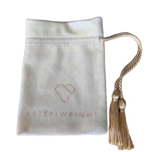 Tùy Chỉnh In Logo Túi Nhỏ Sang Trọng Vòng Cổ Túi Đồ Trang Sức Nhung Tassel Strings Pouch - Product Image 1