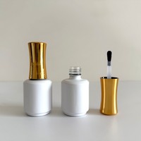 Flacons de vernis à ongles en verre blanc mat personnalisés de 7 ml, 10 ml, 15 ml, contenants cosmétiques vides avec bouchon à pinceau, impression sérigraphique