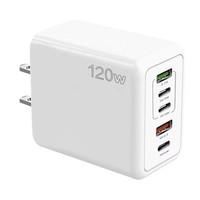 120W USB Typ-C GaN Wandladegerät 2-Port Schnell Tragbares Mobiltelefon-Netzteil QC3.0 Überspannungsschutz für S24 S25