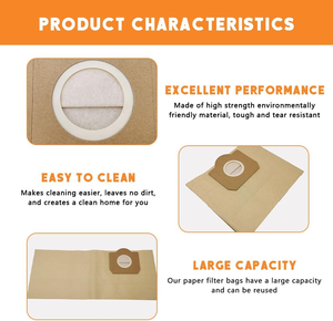 Sac de collecte en papier filtrant haute efficacité pour réduire la poussière et le pollen, 80x22cm, usage commercial extérieur, aspirateur Karchers - Product Image 6