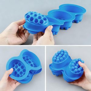 Moldes de Silicona 3D Hechos a Mano con 4 Cavidades para Hacer Jabones, Herramientas de Moldeo para Manualidades, Jabones de Forma Ovalada, Herramienta para Jabones de Masaje - Product Image 2