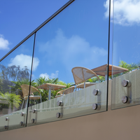 Aleader Prix bas Garde-corps de balcon, Garde-corps d'escalier en verre minimaliste, Balustrades et mains courantes sans cadre, Garde-corps extérieur, Support de fixation