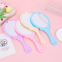 Miroir de maquillage portable rétro en plastique ABS, personnalisable avec logo, vente en gros d'usine