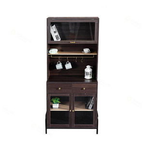 Современный Классический роскошный черный шкаф-буфет комплект элегантный дисплей высокий дизайн антикварные обеденные шкафы из деревянного материала - Product Image 6