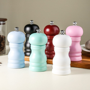 Elegante Molinillo de Pimienta Manual Compacto de Madera Color Macaron, Juego de Molinillos de Sal y Pimienta de Cerámica para Uso Doméstico - Product Image 2