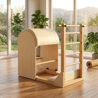 Vinique Fitness Professional Barrel de Pilates en bois d'érable avec double repose-pieds et support lombaire commercial pour studio de Pilates