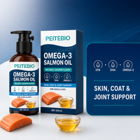 Huile de saumon PEITEBIO Omega 3 pour chiens et chats avec EPA, DHA et saveur naturelle de saumon, pour la peau, le pelage et le soutien des articulations, 200 ml
