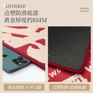 Tapis de porte rectangulaire antidérapant style ethnique patchwork, tapis de salle de bain, tapis d'entrée, tapis de porte d'entrée, design rétro américain - Product Image 3