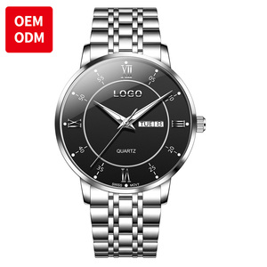 Reloj de cuarzo con calendario semanal resistente al agua de movimiento suizo con logotipo personalizado de negocios clásico de calidad de marca de lujo OEM ODM para hombre - Product Image 2