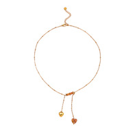 Collier double couche en acier inoxydable, pendentif cœur en pierre naturelle avec perles rondes, bijoux de mode bohème empilables pour femmes