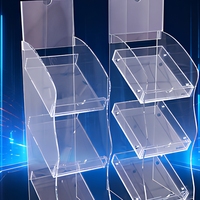 Présentoir de Comptoir en Acrylique à 3 Niveaux à Bords Ondulés Multi-usages pour la Vente au Détail