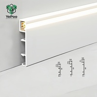 Plinthe LED Moderne en Aluminium 6063-T5 Anodisé Mat IP44 Ignifuge avec Câblage Dissimulé pour Hôtels, Villas, Chambres et Salons