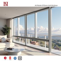 Top marque rupture thermique Double verre fenêtre coulissante en alliage d'aluminium poussoir tirer curseur pour balcon extérieur maison horizontale moderne