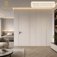 Pintu Kayu Interior Modern Pra-finishing Inti Solid Kedap Suara untuk Proyek Apartemen di AS