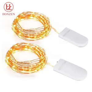 Motion Sensor Activated Cr2032 Battery Powered 1M 10Leds Mini Copper Wire Fairy Lights Led String For Christmas Decoration