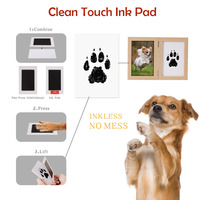 Kit de Cadre Photo en Bois Écologique ODM/OEM pour Empreinte de Patte d'Animal de Compagnie, pour Kit d'Empreinte en Argile Commémorative, Cadeau Personnalisé pour la Perte d'un Animal