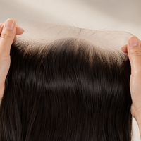 3 Bundel dengan 13x4 HD Lace Frontal Straight Body Wave Raw Virgin Remy Human Hair 20-24 Inch Warna Alami