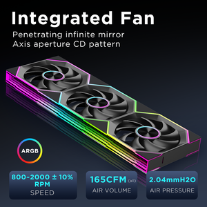 Enfriador de Agua AIO Jungle Leopard CA360 con Pantalla Curva de 6.67 Pulgadas |   Radiador 360, 320W TDP, Ventilador PWM, ARGB, Compatible con Intel y AMD - Product Image 3