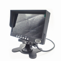 AHD CVBS Monitor mobil LCD TFT, kontrol jarak jauh resolusi 1024*600p & fungsi RGB 4 Pin konektor penerbangan 7 inci HD