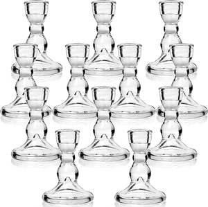 Lanttu Tempat Lilin Jumlah Besar-12 Buah Tempat Lilin Lancip Kaca, Centerpieces Pernikahan untuk Dekorasi Meja, Tempat Lilin Nazar - Product Image 1